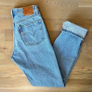 Levi's 501 Premium Straight Leg Jeans High Waisted No Stretch Womens Size 27x32